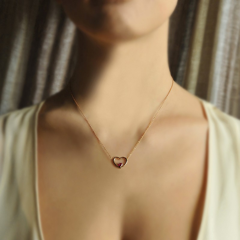 Sunlera Semplice a forma di cuore collana a catena Ragazze Lettera Donne regolabile in oro rosa gioielli regalo elegante